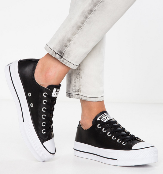 Converse - Chuck Taylor All Star Plataforma Clean Leather Piel Negra