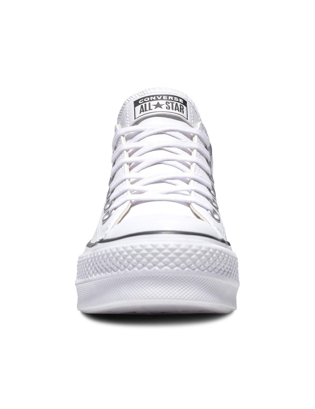 Converse - Chuck Taylor All Star Plataforma Clean Leather Piel Blanca