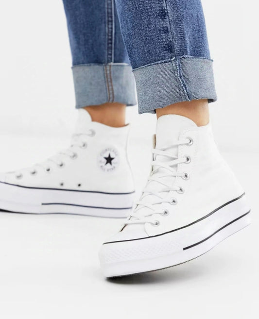 Converse - Chuck Taylor All Star Plataforma Leather piel Blanca